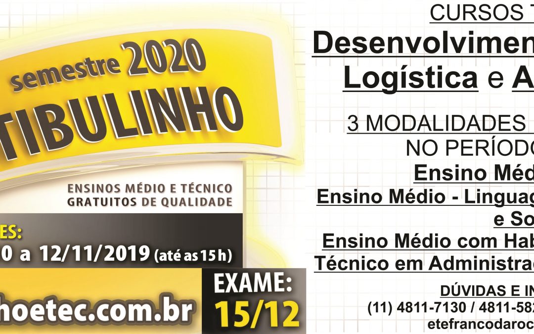 Vestibulinho 1° Semestre 2020