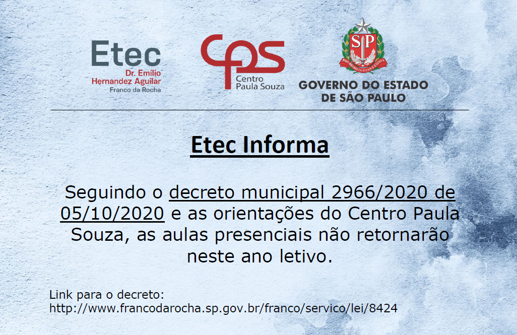 Comunicado sobre a volta das aulas presenciais