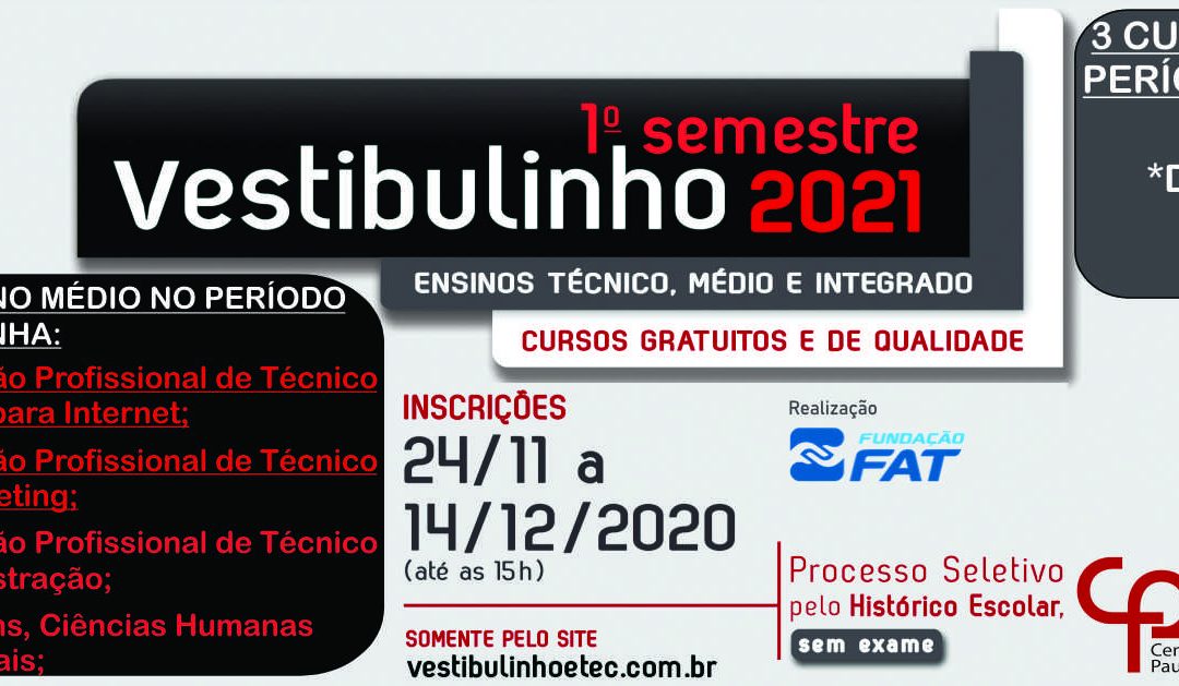 Vestibulinho 1° Semestre 2021